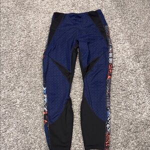 Athleta Blue and Black Patterned Leggings